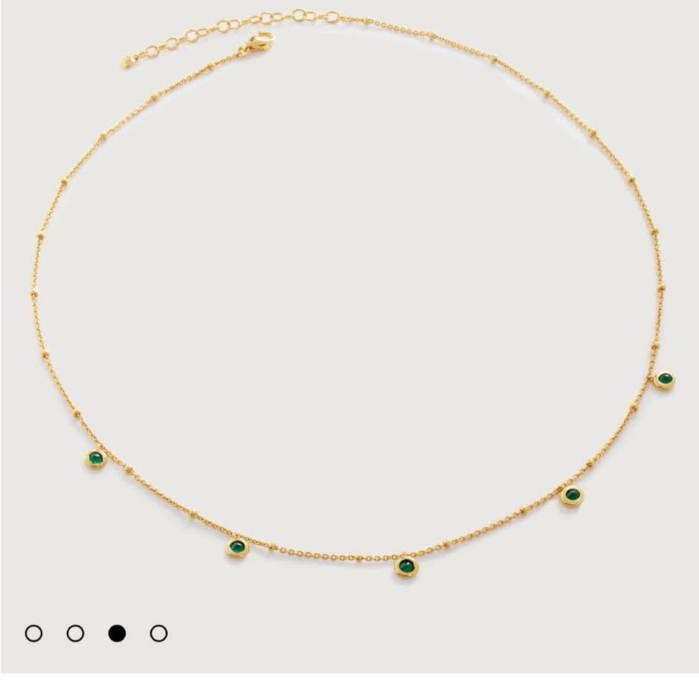 MONICA VINADER mini gemstone chain necklace green onyx